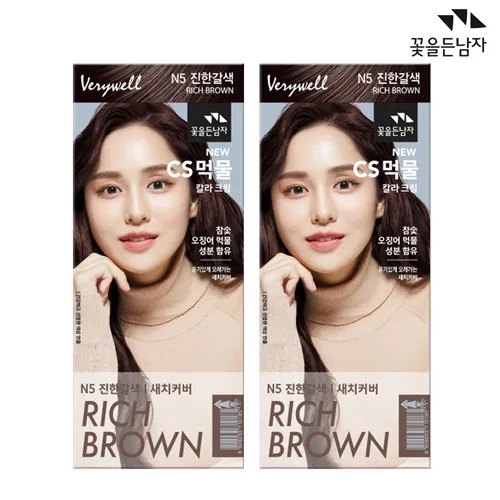 [꽃을든남자] CS 먹물 헤어칼라 N5 진한갈색 x 2개 (업체별도 무료배송)