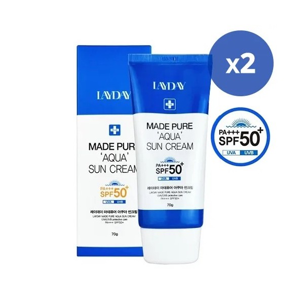 [레이데이] 마데퓨어 아쿠아 선크림 70g x 2개 SPF50+/PA+++ (업체별도 무료배송)