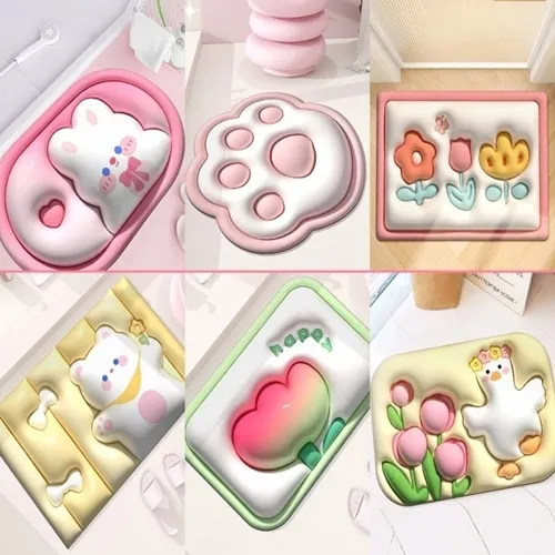 빨아쓰는 3D 러블리 규조토 발매트(2개이상구매가능) (업체별도 무료배송)