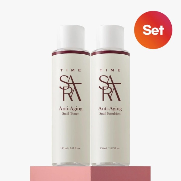 [타임사라] 안티에이징 스네일 달팽이 토너 150ml+에멀전 150ml (미백/주름개선 기능성)(업체별도 무료배송)