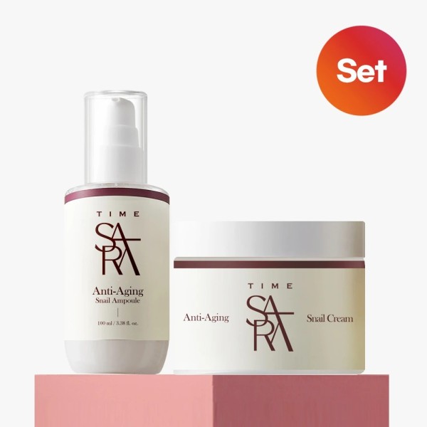 [타임사라] 안티에이징 스네일 달팽이 앰플 100ml+크림 100ml (미백/주름개선 기능성)(업체별도 무료배송)