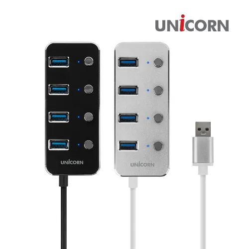 [유니콘] USB3.0 4포트 USB허브 개별 전원스위치 TH-4000S (업체별도 무료배송)
