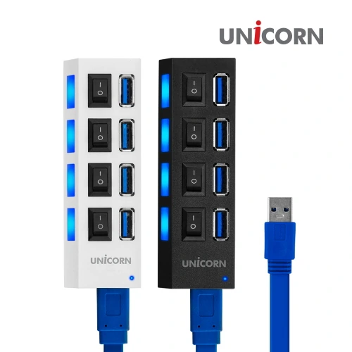 유니콘 4포트 USB3.0 USB허브 개별 전원스위치 XH-Q4 (업체별도 무료배송)