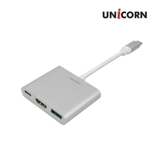 유니콘 C타입 3in1 HDMI + USB3.0 변환 컨버터 TH-700HDMI 4K (업체별도 무료배송)