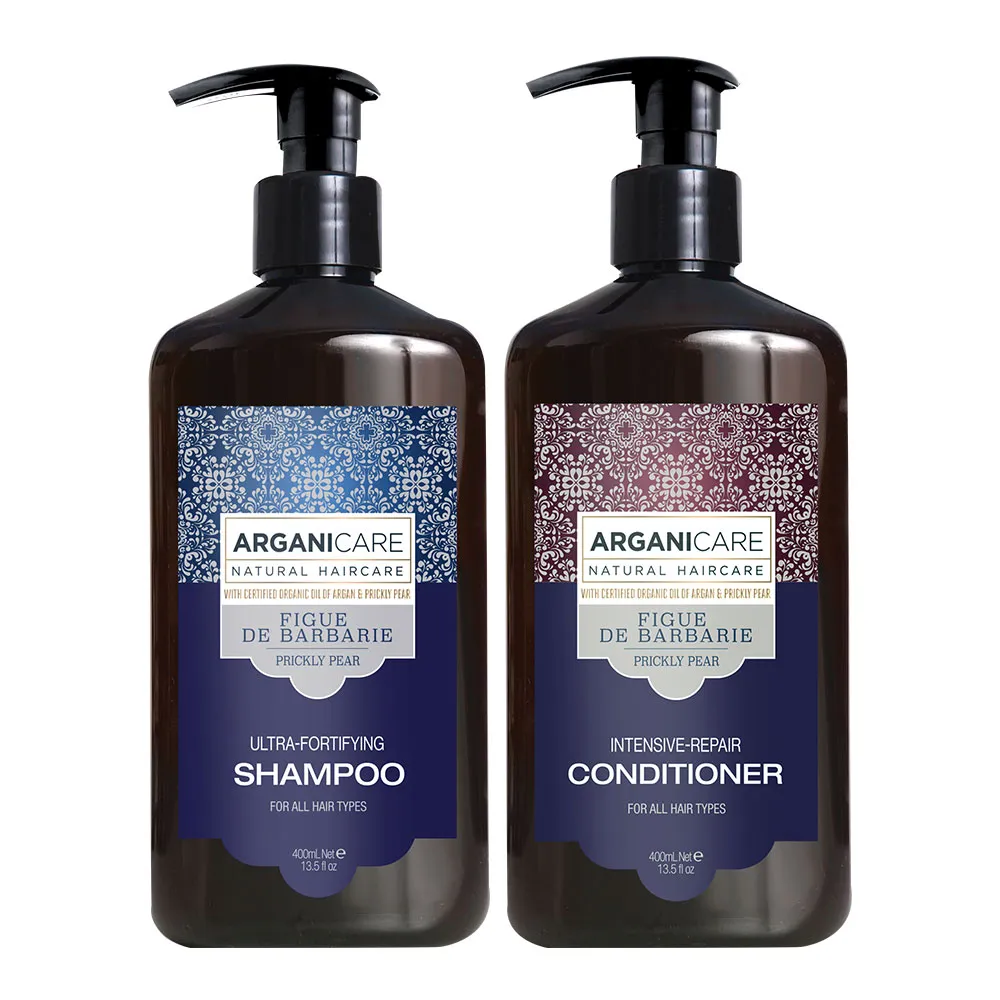 [아르가니케어] 프리클리 페어 백년초 샴푸 400ml + 컨디셔너 린스 400ml (업체별도 무료배송)