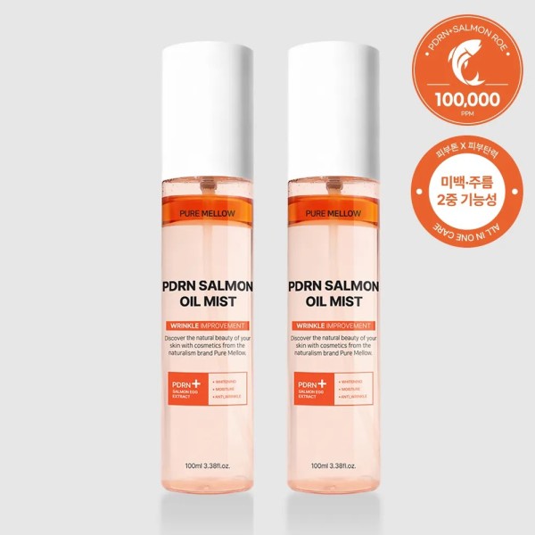 [퓨어멜로우] PDRN 연어 오일 미스트 100ml x 2개 (미백/주름개선 기능성)(업체별도 무료배송)