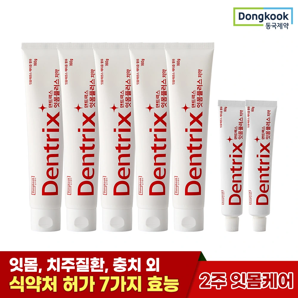 [동국제약] 덴트릭스 잇몸플러스 치약 160g 5개+60g 2개 (업체별도 무료배송)