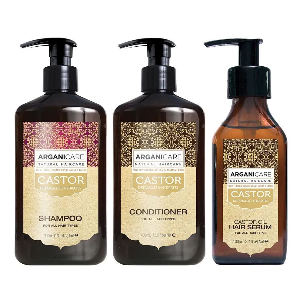 [아르가니케어] 캐스터 샴푸 400ml + 캐스터 컨디셔너 400ml + 캐스터 헤어세럼 100ml (업체별도 무료배송)
