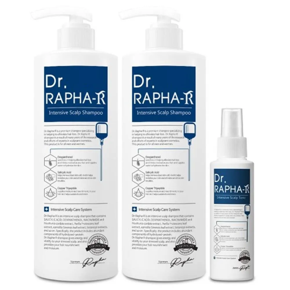 [닥터라파알] 탈모 샴푸 1000ml x 2개 + 스칼프토닉 150ml(탈모증상완화 기능성) (업체별도 무료배송)