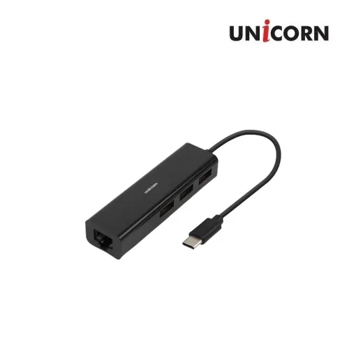 [유니콘] USB C타입 3포트 유선랜 어댑터 TH-200N (업체별도 무료배송)