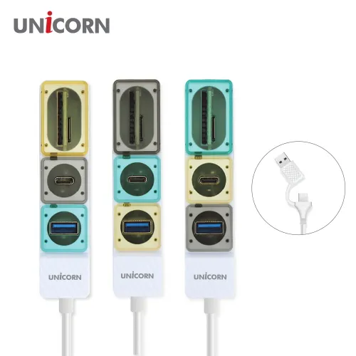 [유니콘] Gen2 USB3.2 멀티 USB허브 (A+C타입 젠더) TF SD카드리더기 RHC-300C (업체별도 뮤료배송)