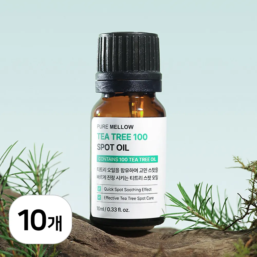 [퓨어멜로우] 티트리 100 스팟 오일 10ml x 10개 (업체별도 무료배송)