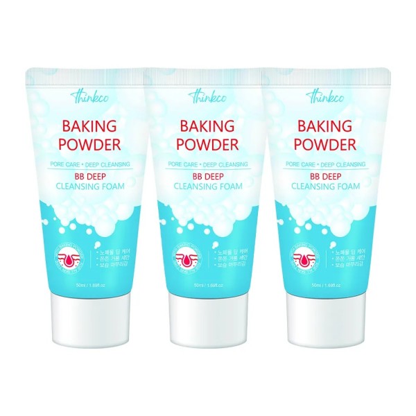 [띵코] 베이킹 파우더 비비 딥 클렌징 폼 50ml * 3개 기획 (업체별도 무료배송)