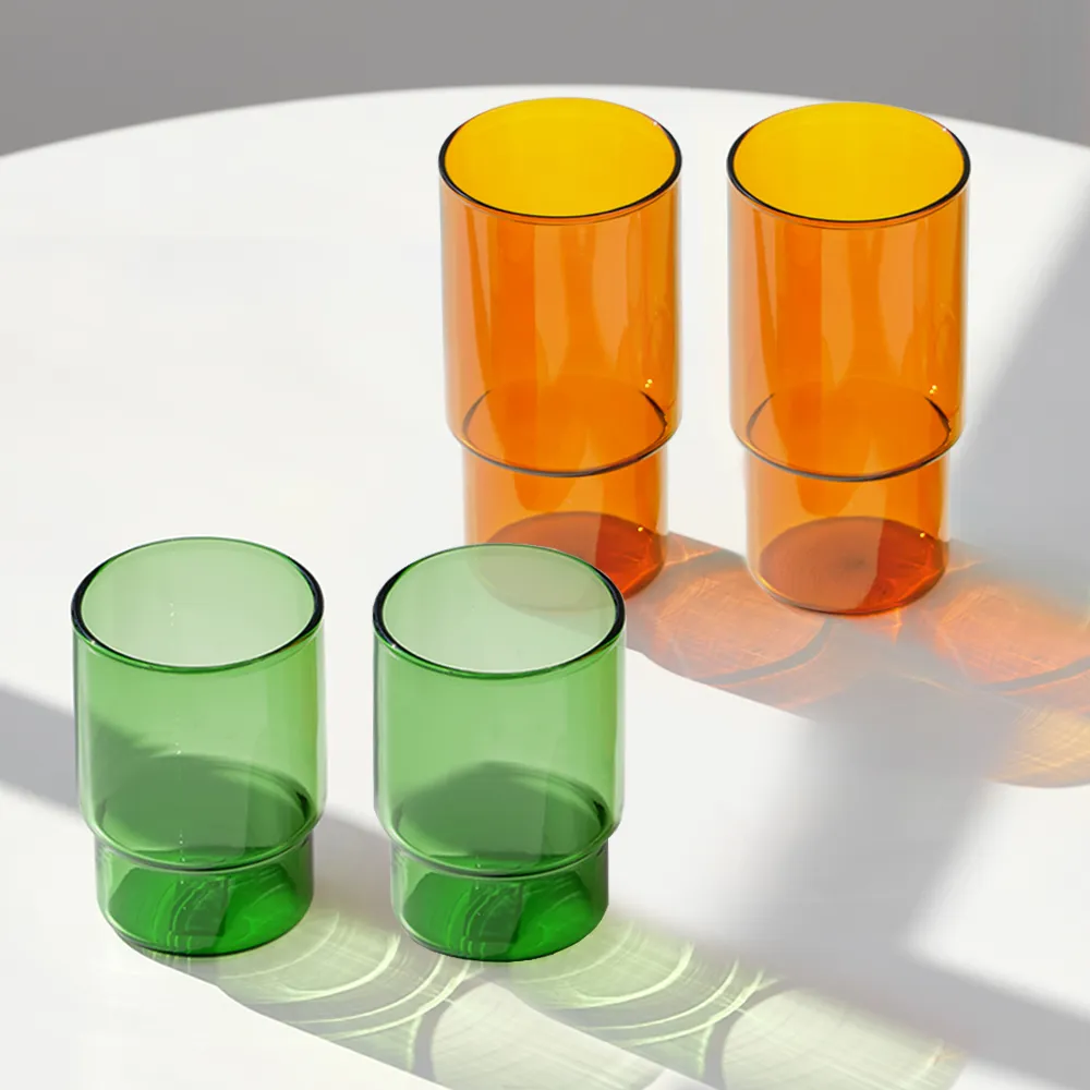 [리본제이]플로라 내열 유리컵 하이볼 260ml/480ml 2개 세트 (2 color)(업체별도 무료배송)