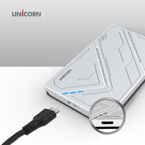 [유니콘] USB3.1 케이블 포함 2.5인치 외장하드케이스 원터치 슬라이드 조립 HDD-300V (업체별도 무료배송)