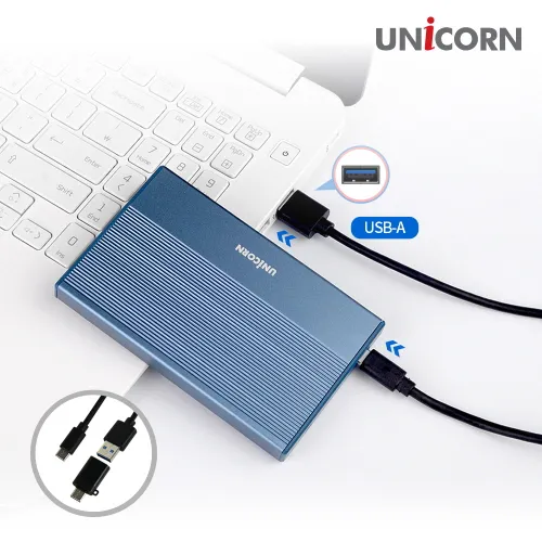 [유니콘] C타입 USB3.2 SSD HDD 2.5인치 외장하드케이스 알루미늄 HDD-800VA