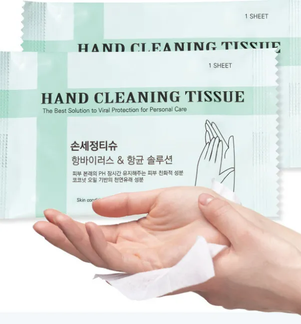 [100매] 에탄올 함유된 휴대용 손 소독 세정 티슈 (낱개형)(업체별도 무료배송)