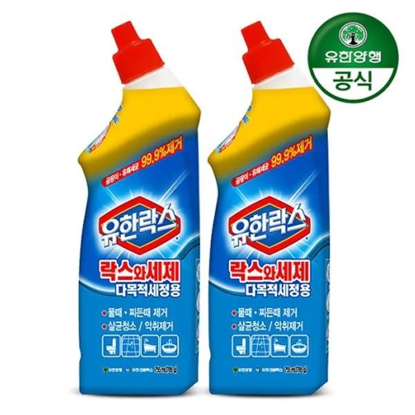 [유한락스] 락스와세제 다목적세정용 755ml 2개 (업체별도 무료배송)