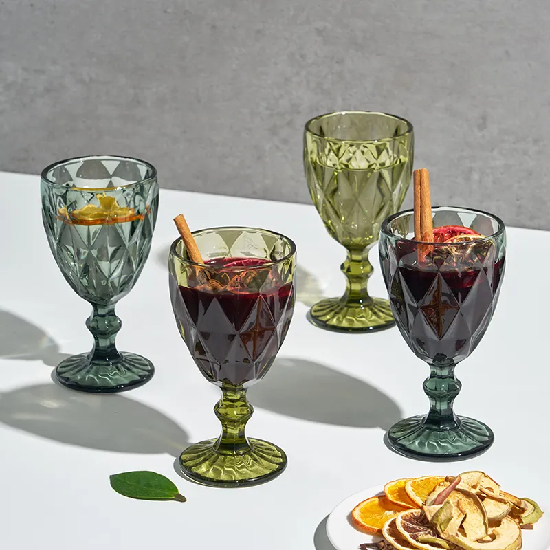 [벤소닉] 고블렛 유리잔 300ml 4종 세트 (그린/그레이 택1) (업체별도 무료배송)