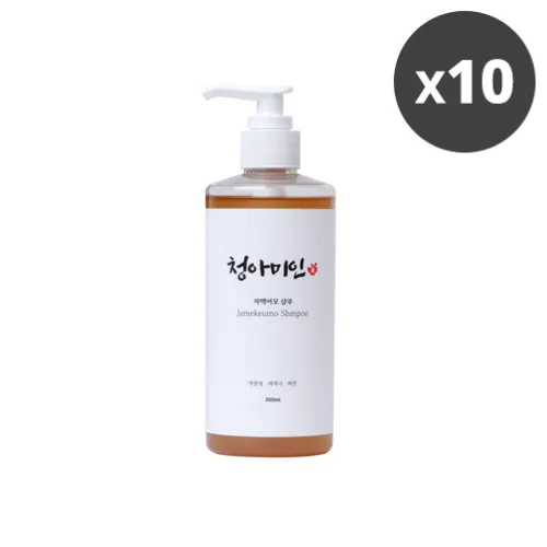 [청아미인] 저자극 약산성 비건 자맥어모 샴푸 300ml x 10개 (업체별도 무료배송)