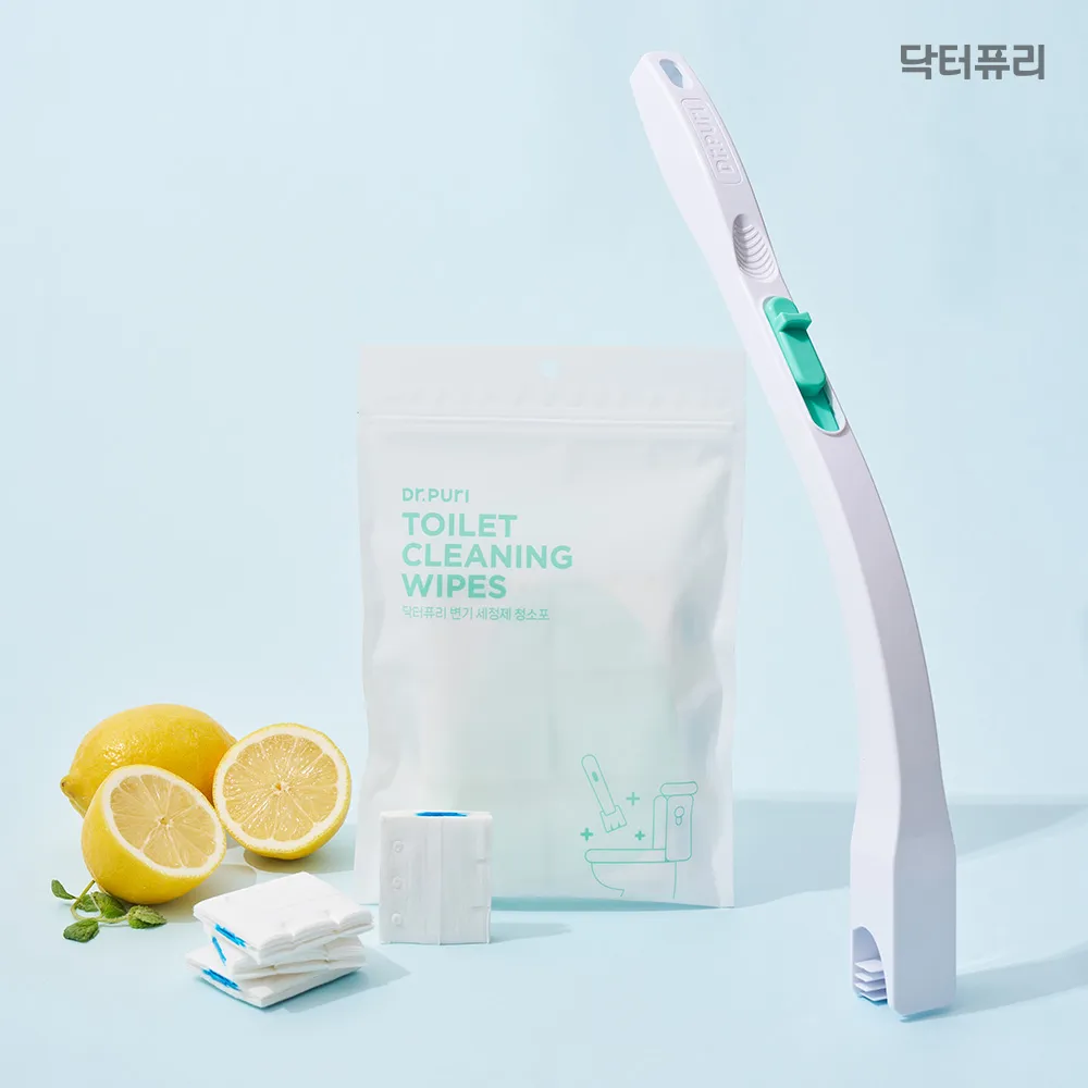 [닥터퓨리] 간편청소 청소포 12개입 + 변기세정제 핸들세트 (업체별도 무료배송)