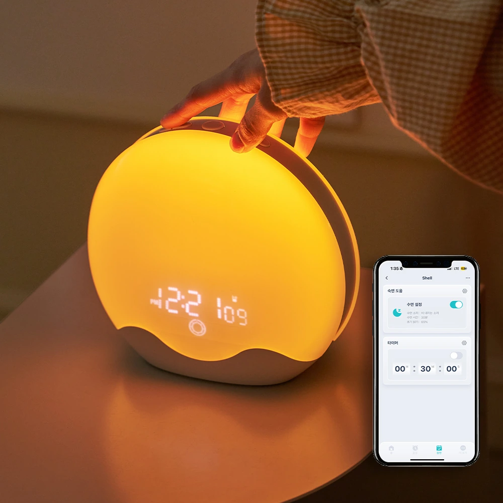 loT 앱호환 빛으로 기상하는 미라클모닝 양면 무소음 LED 탁상시계 (업체별도 무료배송)