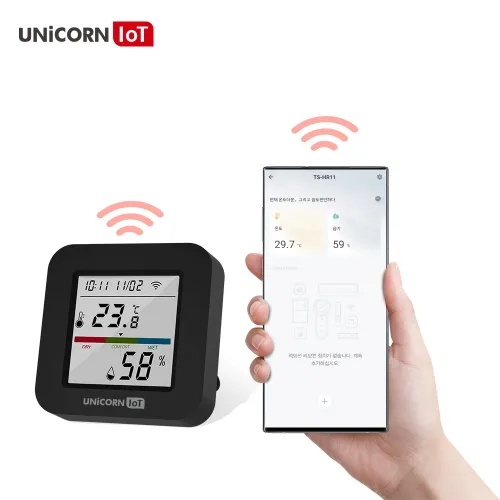 [유니콘IoT] WiFi 스마트 LCD온습도 만능리모컨 냉난방 에어컨 제어통합 TS-HR11 (업체별도 무료배송)