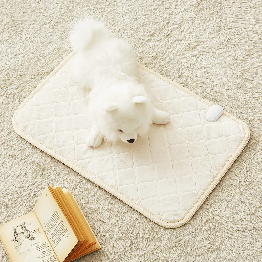 [한일좋은자리/눕자] 카본 탄소 강아지 고양이 전기방석 소프트극세사 베이지 중형/특대형 (업체별도 무료배송)