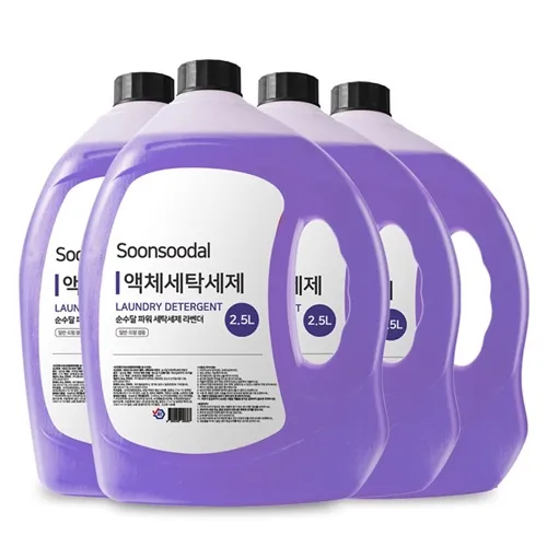 [순수달] 파워 세탁세제 라벤더&에이프릴 2.5L x 4개 (업체별도 무료배송)