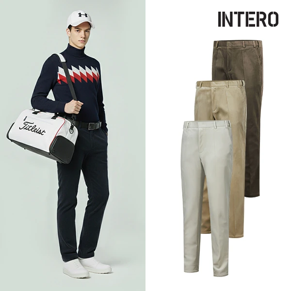 [INTERO]인테로골프웨어 남성 겨울 부드러운 스판 코듀로이 골덴기모바지/XWMS(업체별도 무료배송)