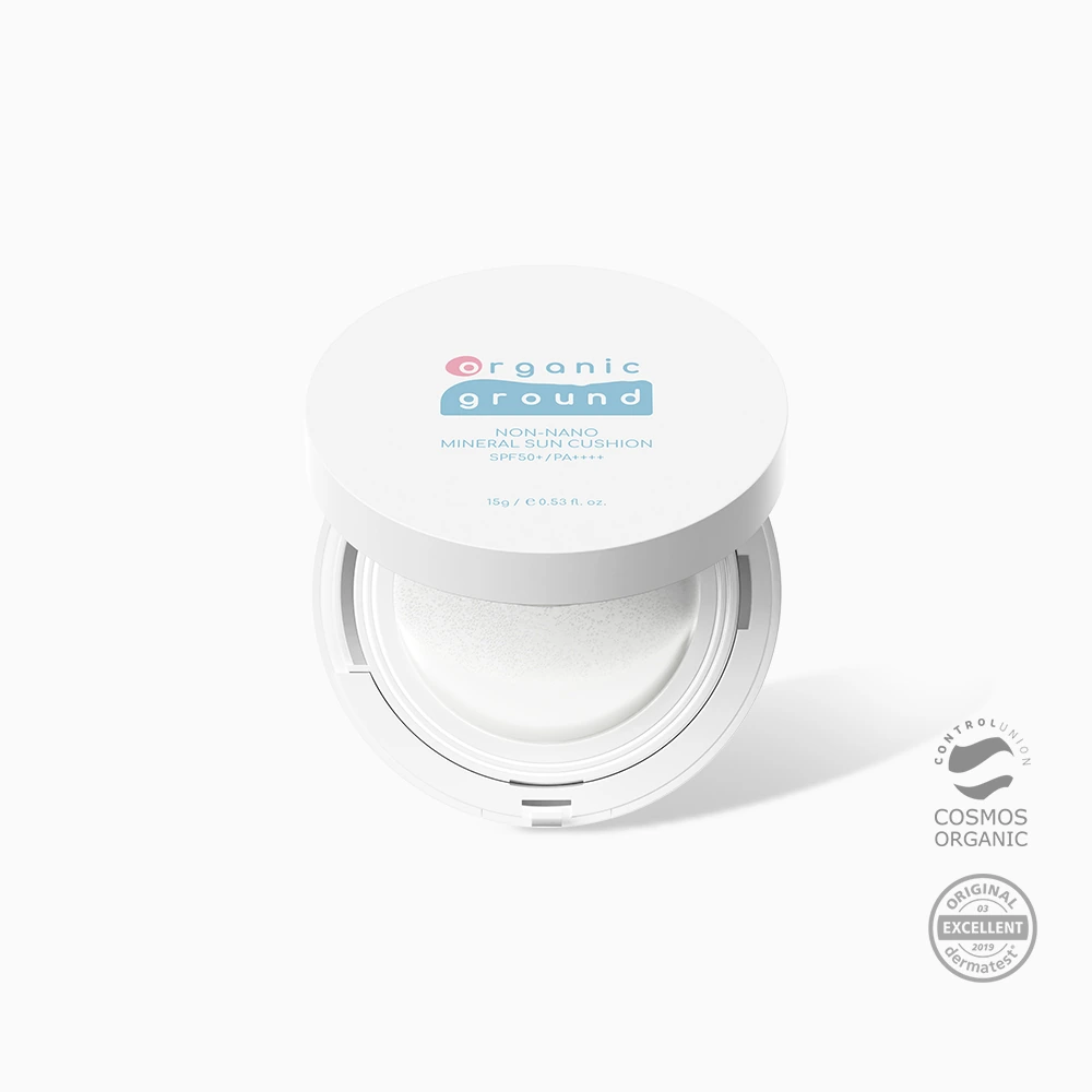[오가닉그라운드] 논나노 유아 키즈 무기자차 선쿠션 본품+리필 15g SPF50+/PA++++