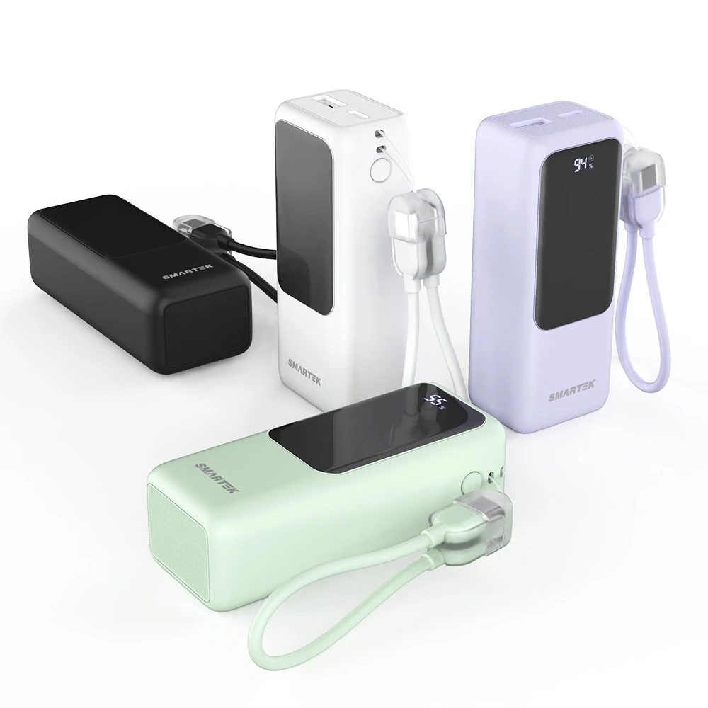 [스마텍] 스트랩 케이블 일체형 미니 팬시 고속충전 기내반입 보조배터리 10000mAh STPB-SB100 (업체별도 무료배송)