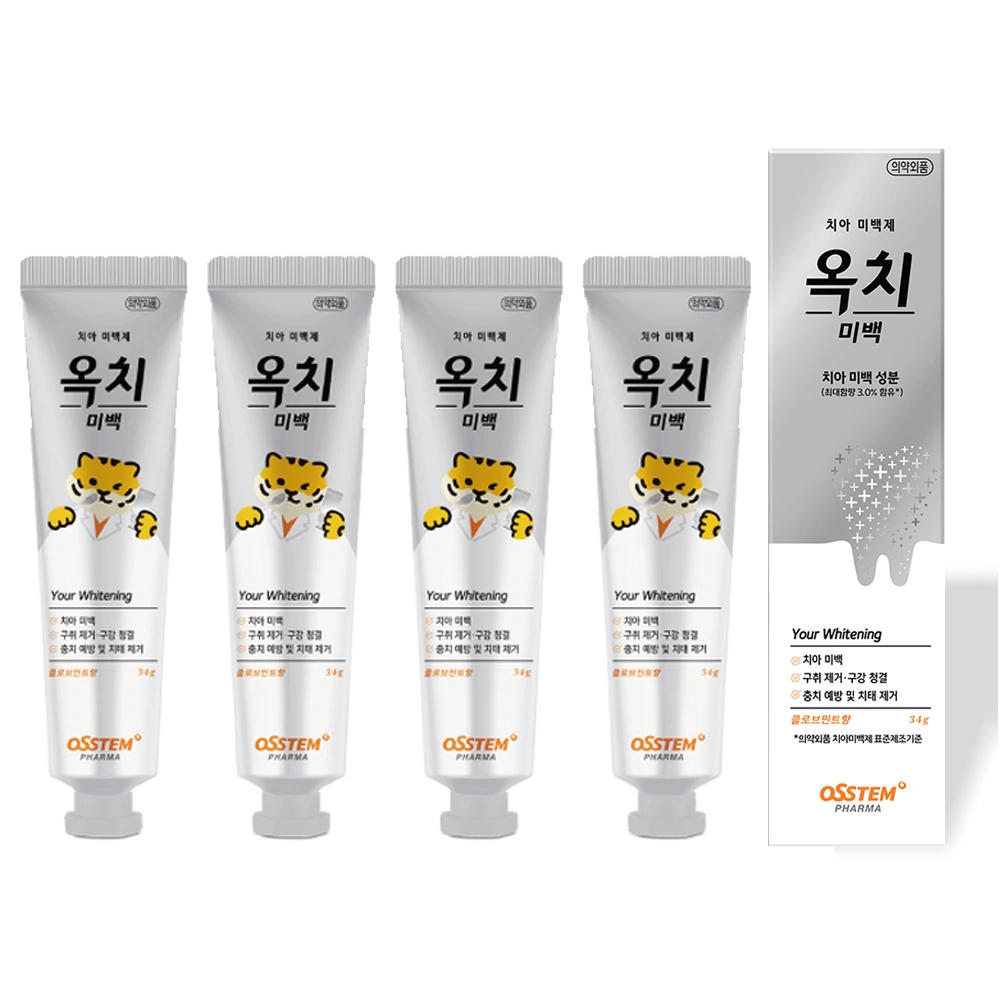 오스템 옥치 치아 미백 치약 34g x 5개 (업체별도 무료배송)