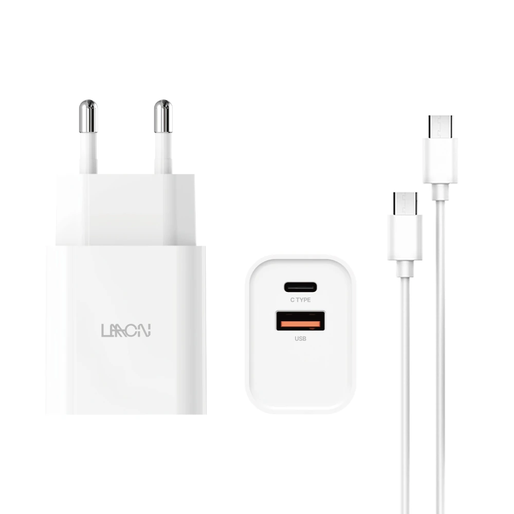 [LAAON] 45W 2포트 초고속 GaN 충전기 PD+USB 1M CtoC 케이블 포함 ITB-GaN45W (업체별도 무료배송)