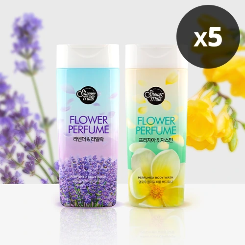 [샤워메이트] 퍼퓸 바디워시 200ml x 5개 (2종 중 선택)(무료배송)