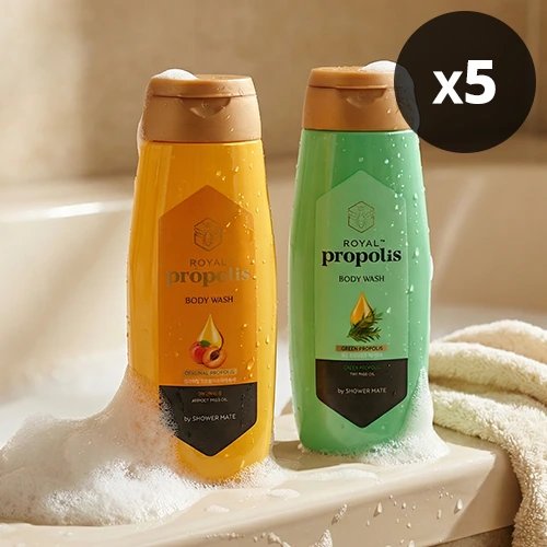 [샤워메이트] 허니롭 프로폴리스 바디워시 180ml x 5개 (2종 중 선택)(무료배송)