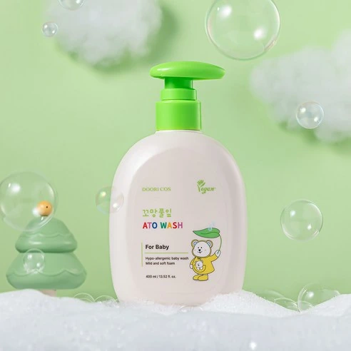 [댕기머리] 꼬망 풀잎 온가족 대용량 아토 바디워시 400ml (비건인증)