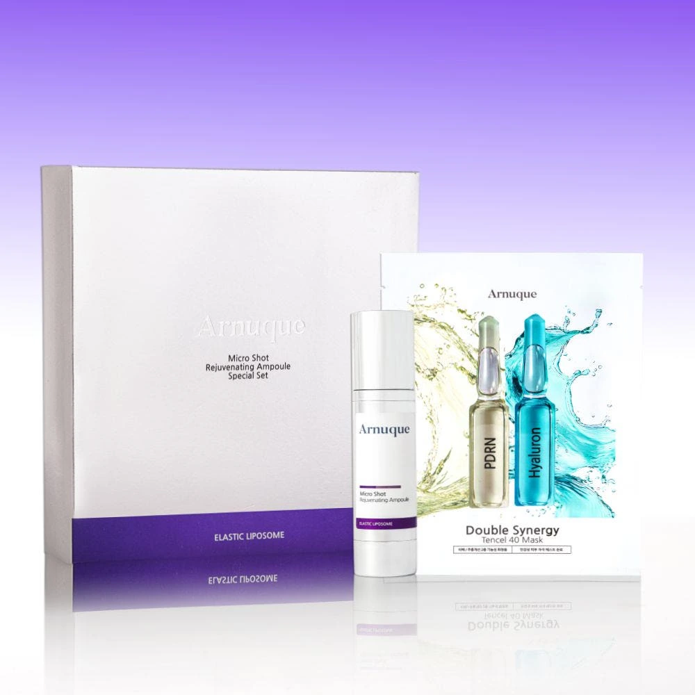 [아르누크] 마이크로 샷 리쥬버네이팅 앰플 50ml + 텐셀 마스크 시트 25ml *4매(미백/주름개선 기능성)(업체별도 무료배송)