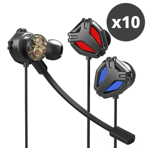 [대량구매관][스카이] 핏 EPM1 게이밍 유선 이어폰 x 10개 (Y잭케이블+파우치 세트) (업체별도 무료배송)