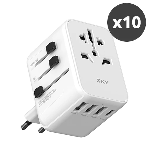 [대량구매관][스카이] 필 해외 여행용 17W 멀티 4포트 초고속 어댑터 x 10개 (AC 2500W)(업체별도 무료배송)