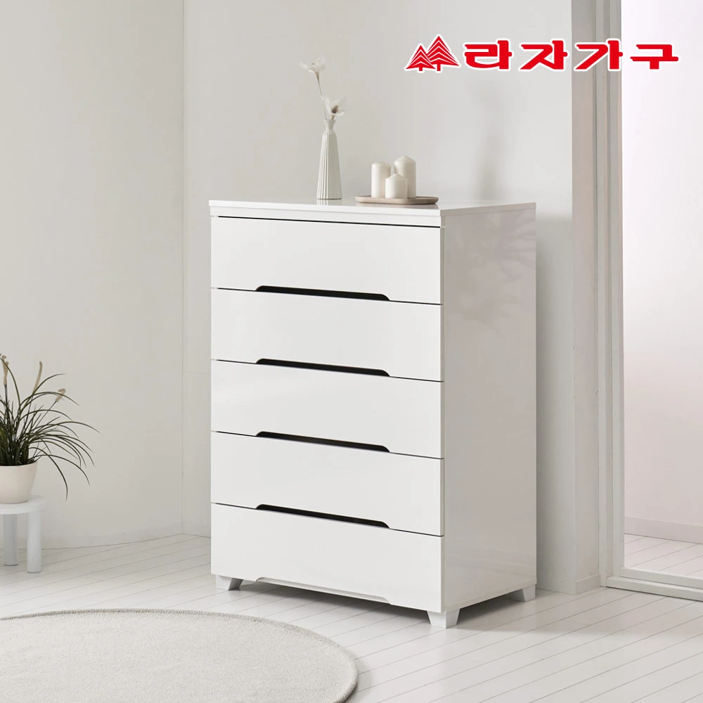 [라자가구] 로나 900 5단 속깊은 E0 등급 다용도 옷 수납 서랍장 (방문설치배송)
