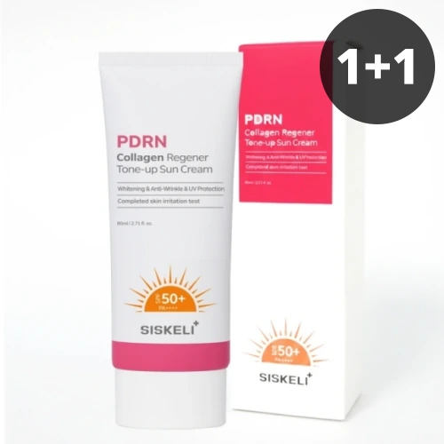 [1+1][시스켈리] PDRN 콜라겐 리제너 톤업 선크림 80ml (3중 기능성)(업체별도 무료배송)