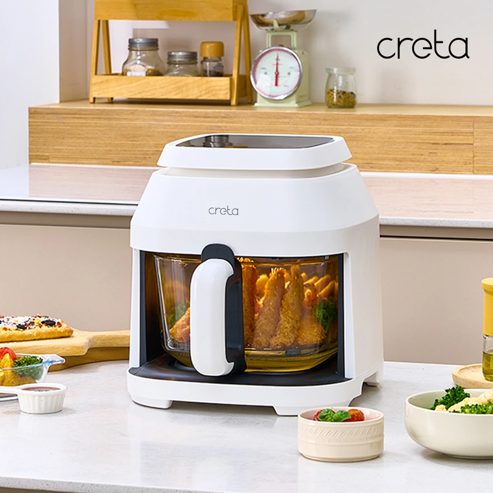 [CRETA] 크레타 5L 대용량 글래스 에어프라이어 CRAF-5000W(업체별도 무료배송)
