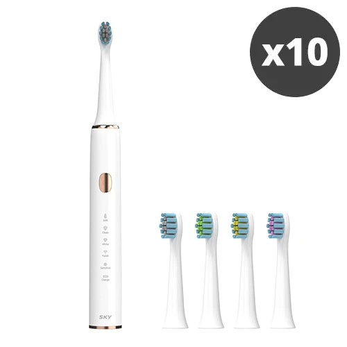 [대량구매관][스카이] 5단 음파 진동 전동 칫솔 x 10개 ST10 자동 타이머 IPX7 완전방수 (업체별도 무료배송)