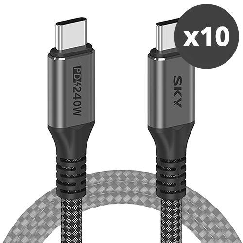 [대량구매관][스카이] 240W USB4 썬더볼트4 C to C타입 초고속 케이블 1.2M x 10개 (업체별도 무료배송)