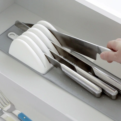 [이우아여사] 슬림핏 실리콘 칼꽂이 싱크대 칼블럭 칼집 거치대 주방 칼보관함 서랍 칼걸이 정리함 (업체별도 무료배송)