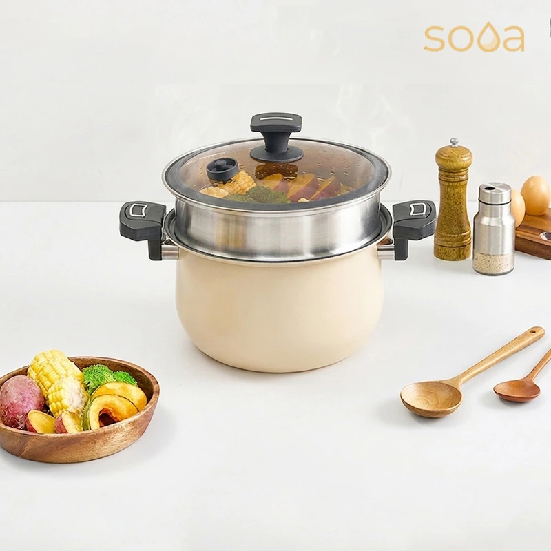 [SOOA] 수아 두가지 요리를 한번에 10L 대용량 IH 저압냄비 SN-G2026S(업체별도 무료배송)