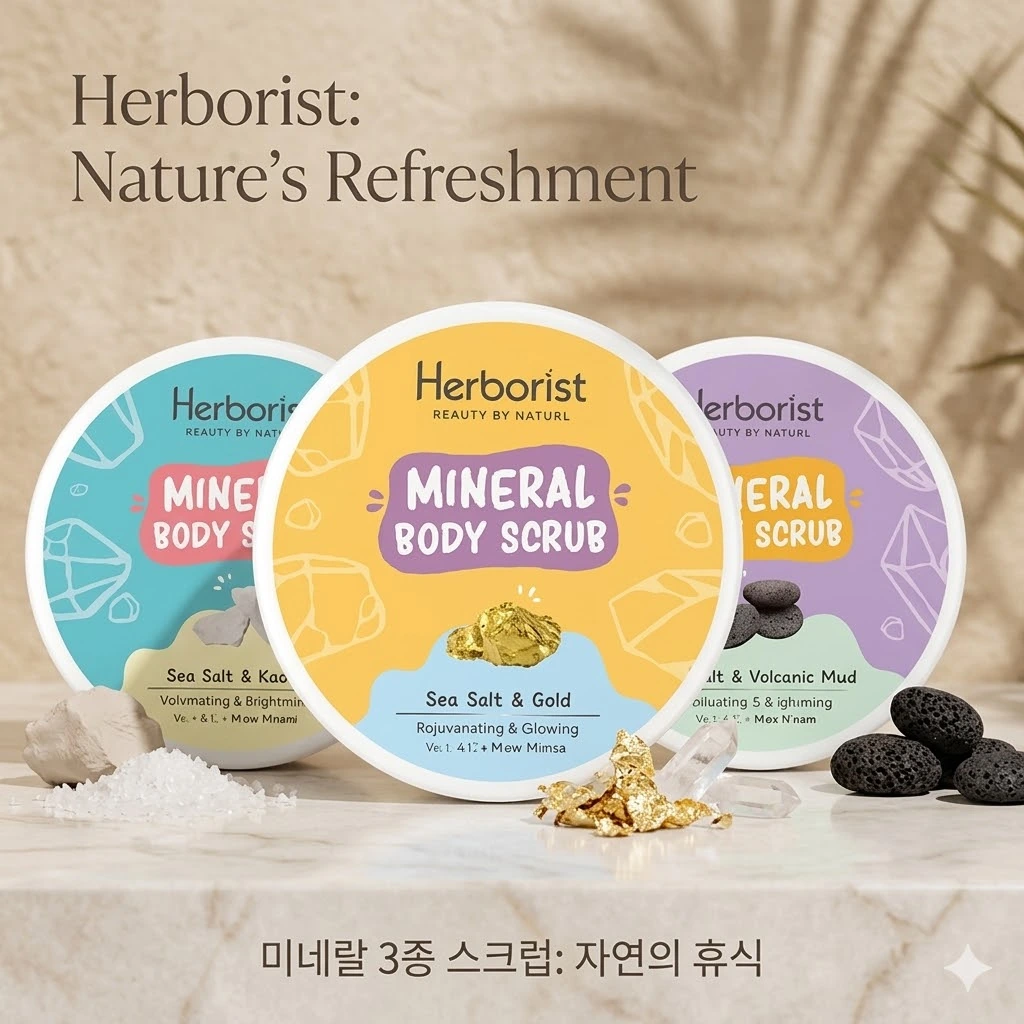 [허보리스트] 미네랄 바디스크럽 200g (3종 중 선택)
