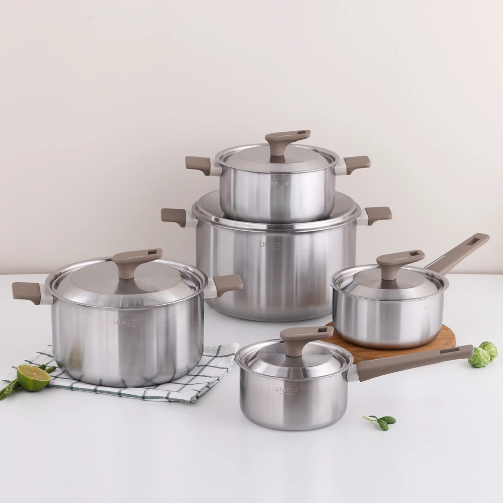[리빙아트] 국내제조 라인원 IH 스텐냄비 편수 양수 곰솥 (편수 16cm~곰솥 28cm 택 1) (업체별도 무료배송)