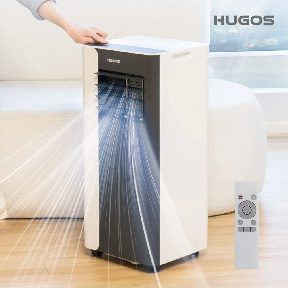 [HUGOS] 가정용 컴팩트형 이동식에어컨 + (창문가림막/리모컨조절/제습기능) (업체별도 무료배송)